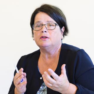 Anne-Claude Demierre, conseillère d'Etat fribourgeoise en charge de la santé publique. [Keystone - Anthony Anex]