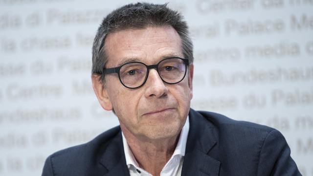 Le chef de la Taskforce spéciale Covid-19 Matthias Egger le 1er mai 2020 à Berne [Keystone - Peter Schneider]