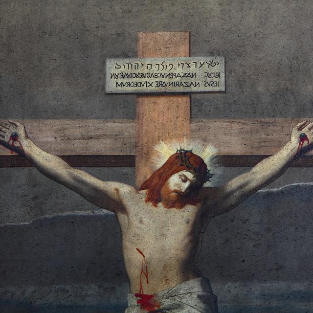 Peinture de Jésus-Christ crucifié. [AFP - MANUEL COHEN]