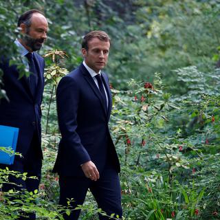 Le président Emmanuel Macron et son Premier ministre Edouard Philippe se sont rencontrés lundi 29 juin au lendemain des élections municipales. [AFP - Christian Hartmann]