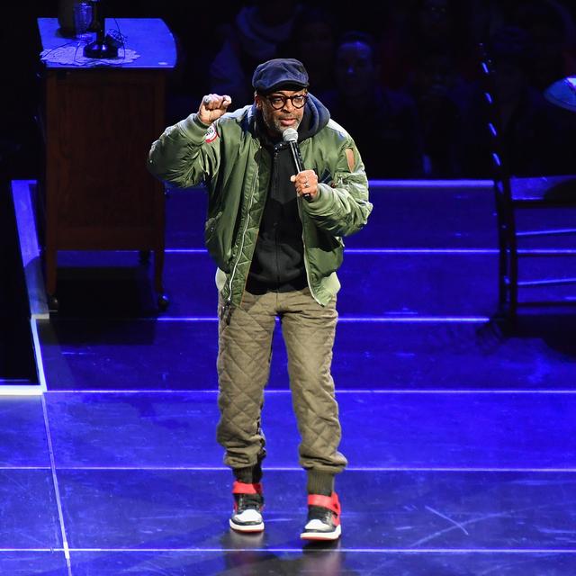 Le réalisateur américain Spike Lee sur la scène du Madison Square Garden de New York, le 26 février 2020. [AFP - Angela Weiss]