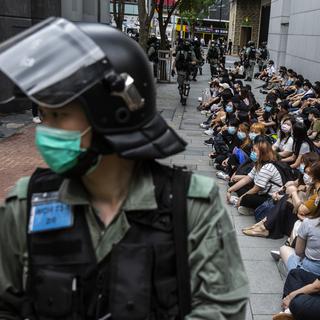 A Hong Kong, la police dissuade les manifestants pro-démocratie [AFP - Isaac Lawrence]