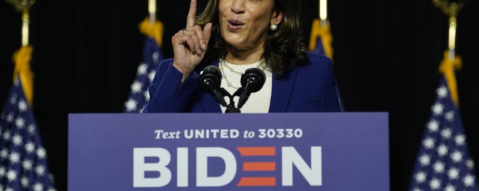 Kamala Harris lors de son discours à Wilmington (Delaware), 12.08.2020. [AP/Keystone - Carolyn Kaster]