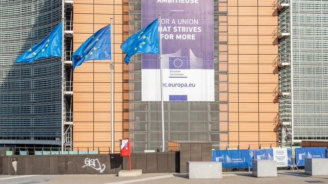 Le quartier des institutions européennes vide à Bruxelles, le 26 mars 2020. [AFP - Jonathan Raa/NurPhoto]