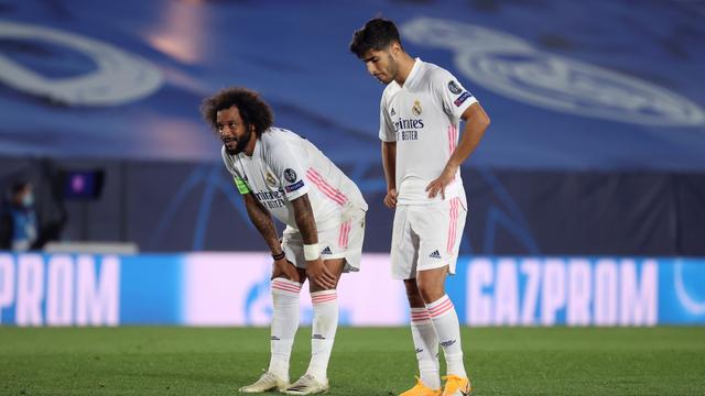 Marcelo, Marco Asensio et le Real doivent rattraper le faux-pas du match inaugural face au Shakhtar. [Keystone - Juanjo Martin]