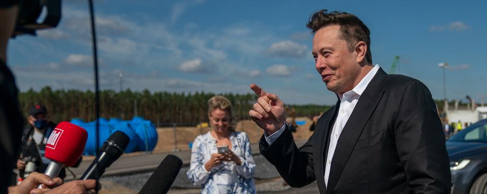 Elon Musk n'a pas convaincu lors du "Battery Day". Image prise en Allemagne le 3 septembre 2020. [Keystone/epa - Alexander Becher]