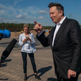 Elon Musk n'a pas convaincu lors du "Battery Day". Image prise en Allemagne le 3 septembre 2020. [Keystone/epa - Alexander Becher]