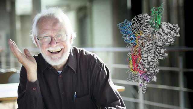 Jacques Dubochet et la protéine à pointes du Covid-19.