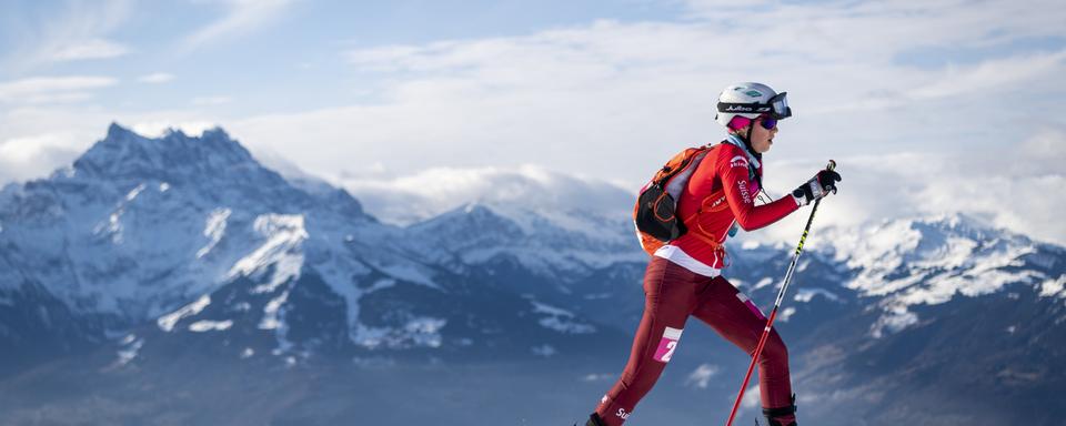 Thibe Deseyn a rejoint l'équipe suisse de ski-alpinisme en 2017. [Keystone - Gabriel Monnet]