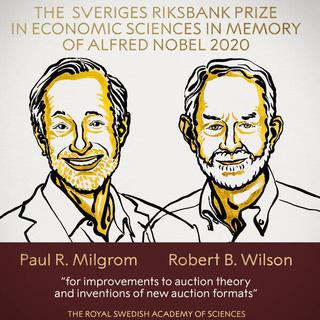 Le "Nobel d'économie" a été attribué lundi aux Américains Paul Milgrom et Robert Wilson, deux experts des enchères. [Fondation Nobel - Niklas Elmehed]