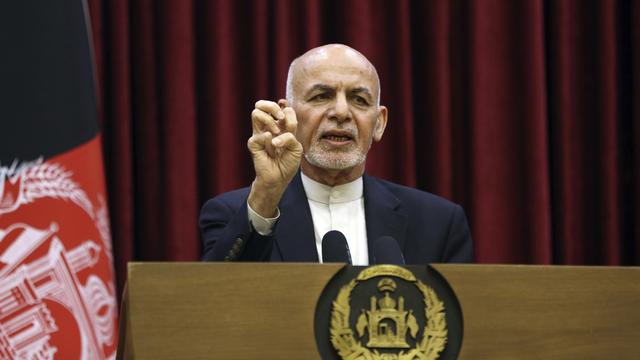 Le président afghan lors de sa conférence de presse à Kaboul, 01.03.2020. [AP/Keystone - Rahmat Gu]