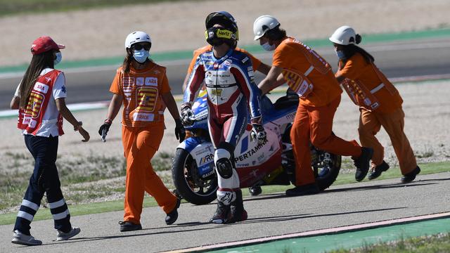 Thomas Lüthi a joué de malchance en Espagne. [AP Photo/Jose Breton]