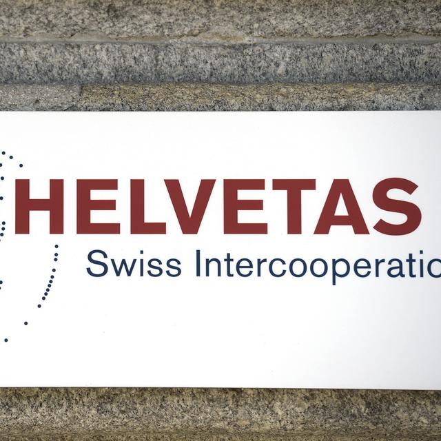 Logo Helvetas Swiss Intercooperation à Zurich, le vendredi 26 juin 2015. [Keystone - Walter Bieri]