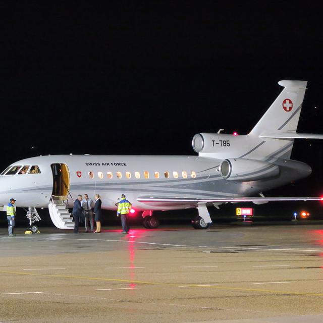 Le Falcon 900 de la Confédération sur l'aérodrome de Saint-Gall-Altenrhein en avril 2015. [CC-BY-SA - Kecko]