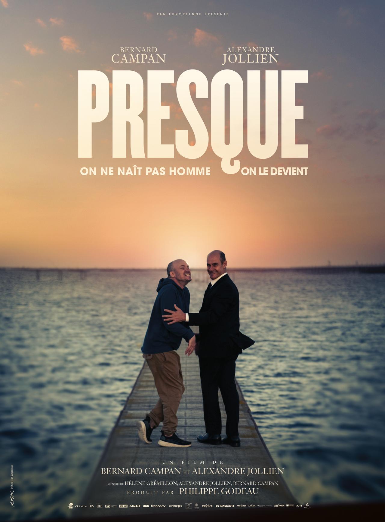 "Presque", un film de et avec Alexandre Jollien et Bernard Campan. [RTS Radio Télévision Suisse - Pan-européenne, JMH Productions, France 3 Cinéma, Apollo Films, ABS]