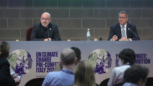 Les représentants d'une cinquantaine de pays ont participé à Milan à un "tour de chauffe" censé mettre à plat les sujets brûlants qui seront abordés lors de la prochaine COP26. [Keystone/EPA - COP26]