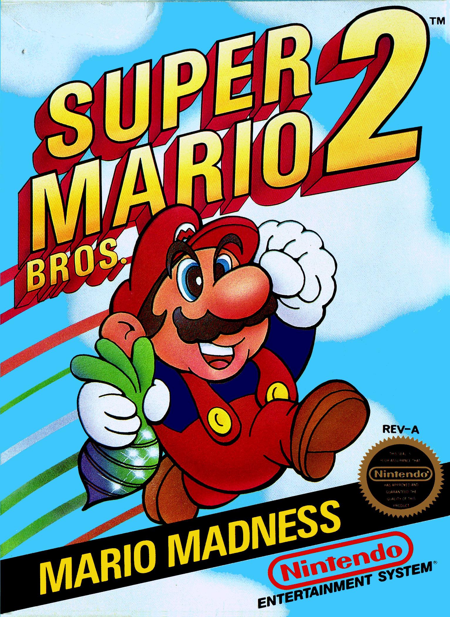 Le visuel du jeu "Super Mario Bros.2" de Nintendo sorti en 1989 en Europe. [Nintendo]