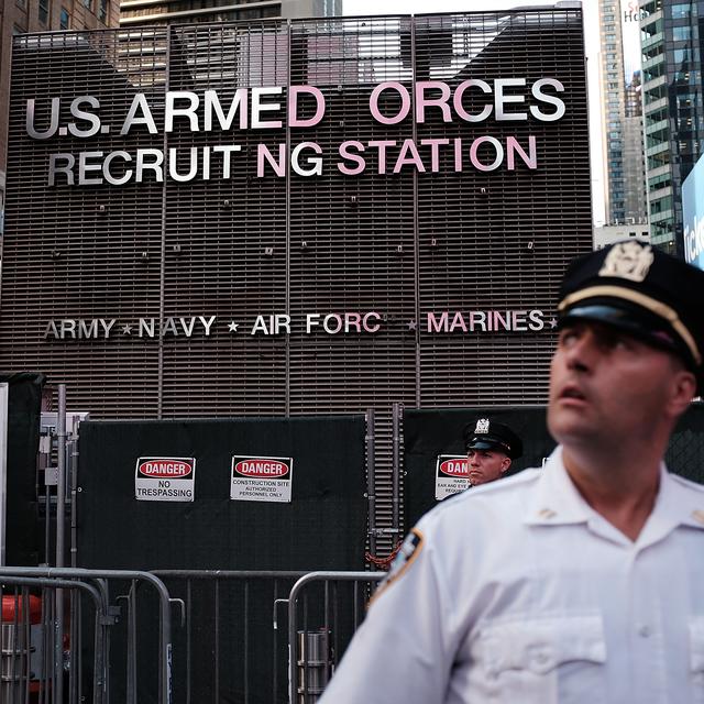 Un centre de recrutement de l'armée américaine à New York, photographié ici en juillet 2017. [AP/Keystone - Spencer Platt]