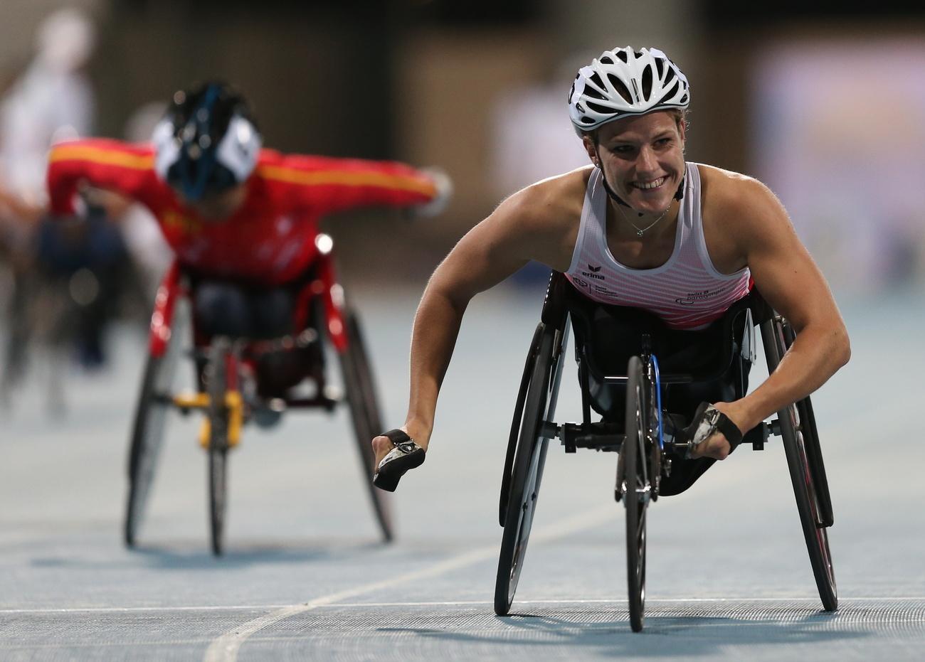 Catherine Debrunner dispute, à 26 ans, ses 2es Jeux paralympiques. [KEYSTONE - ALI HAIDER]