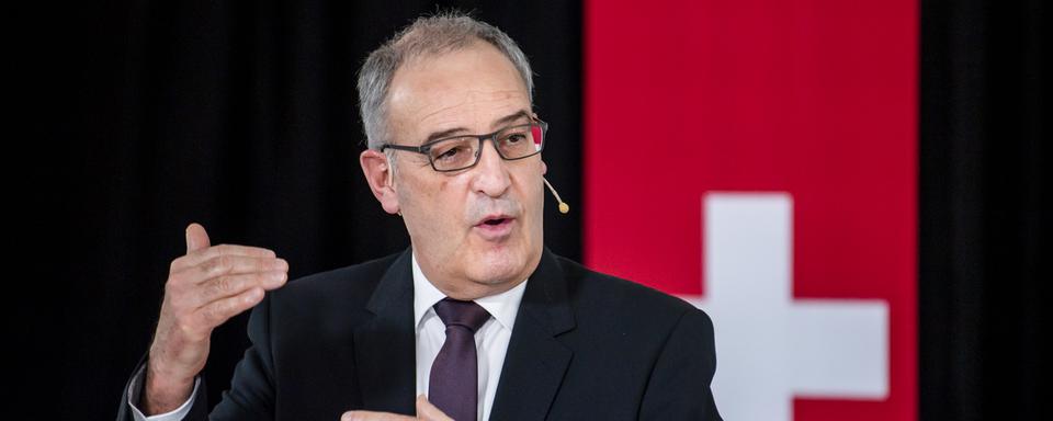 Guy Parmelin assure ne pas aller à Bruxelles pour jouer les Boris Johnson. [Keystone - Jean-Christophe Bott]