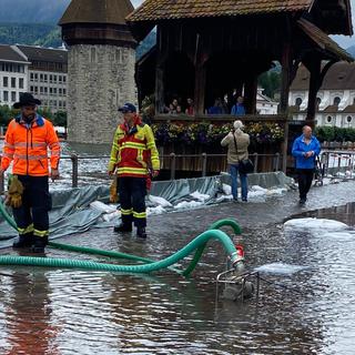 Inondation à Lucerne le 15 juillet 2021. [RTS - Delphine Gendre]