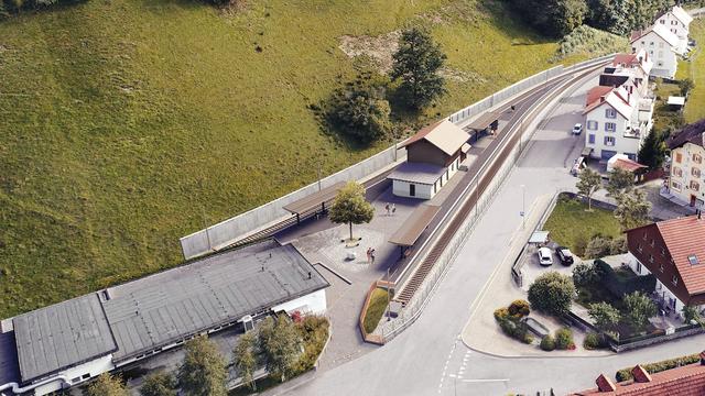 Image de la future gare de Broc-Fabrique réaménagée. [TPF]