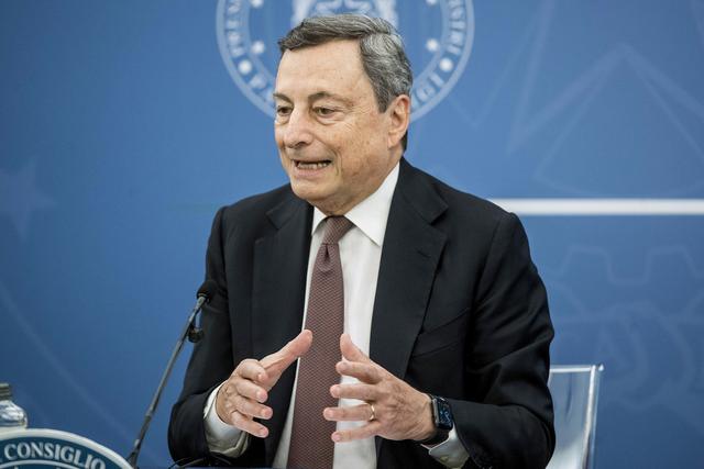 Le Premier ministre italien Mario Draghi à Rome le 2 juillet 2021. [LaPresse via AP/Keystone - Roberto Monaldo]