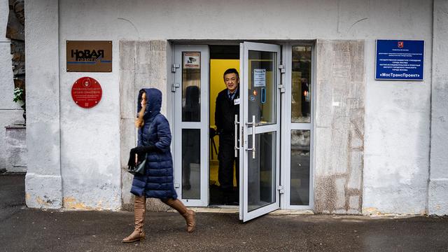 Les locaux du journal indépendant Novaïa Gazeta à Moscou, 15.03.2021. [AFP - Dimitar Dilkoff]