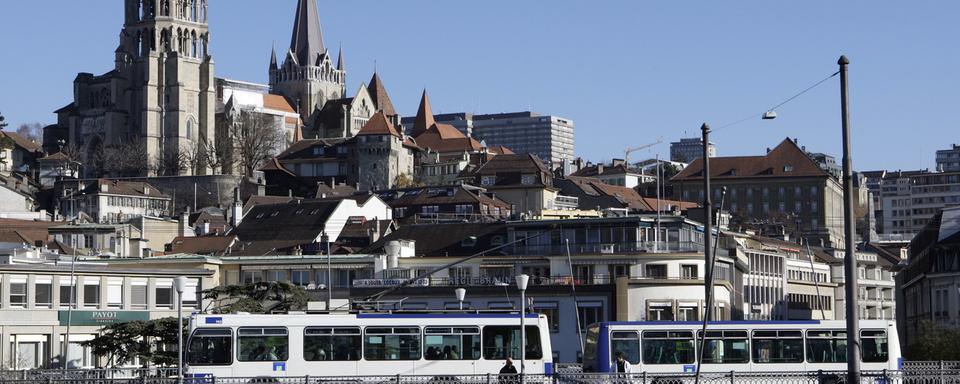 Un bus en ville de Lausanne. (image d'illustration) [Keystone - Laurent Gillieron]