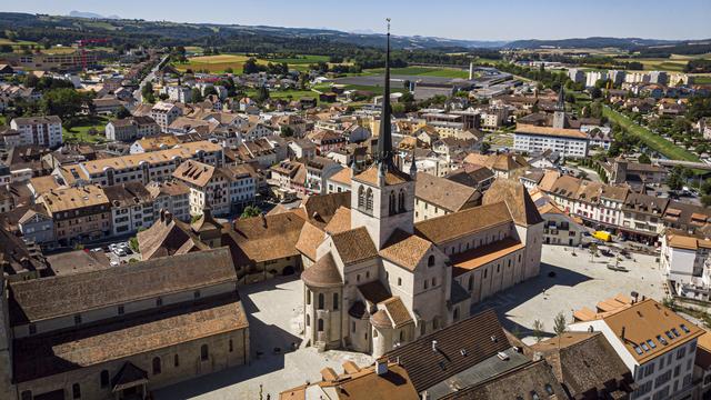 L'Abbatiale de Payerne photographiée en juillet 2020 après 10 ans de travaux de rénovation. [Keystone - Valentin Flauraud]