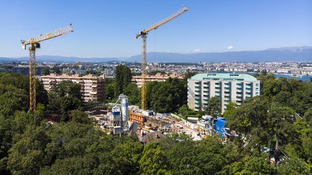 Les Verts genevois veulent minimiser l'empreinte carbone des nouvelles constructions. [Keystone - Salvatore Di Nolfi]