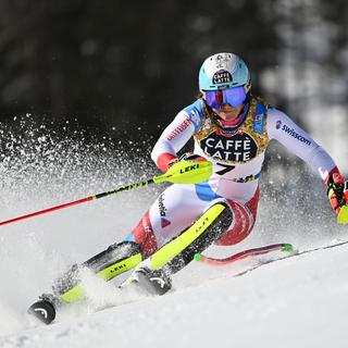 Wendy Holdener peut espérer obtenir la 2e médaille mondiale de sa carrière en slalom. [Fabrice Coffrini]