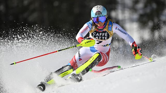 Wendy Holdener peut espérer obtenir la 2e médaille mondiale de sa carrière en slalom. [Fabrice Coffrini]