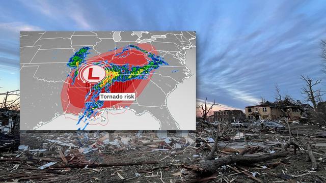 Zones touchées par les tornades du 10-11 décembre 2021 - Dégâts sur la localité de Mayfield [CNN - Jordan Davis]