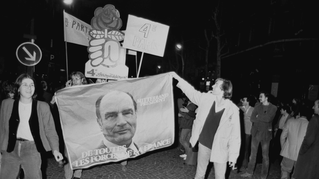 Élection de François Mitterrand en 1981. [Keystone - Paul Chiasson]