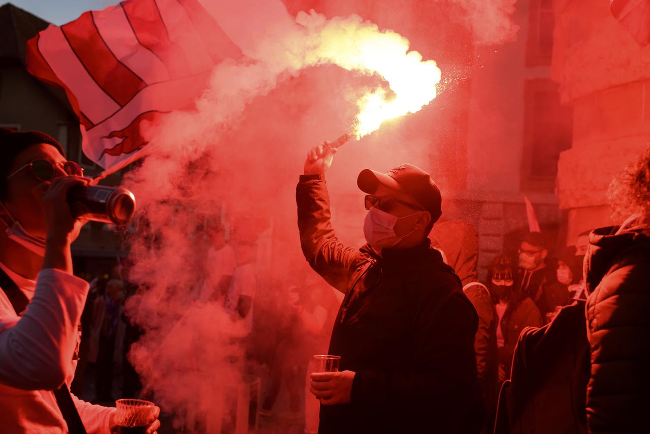 Célébration pyrotechnique en Prévôté. [Keystone - Anthony Anex]