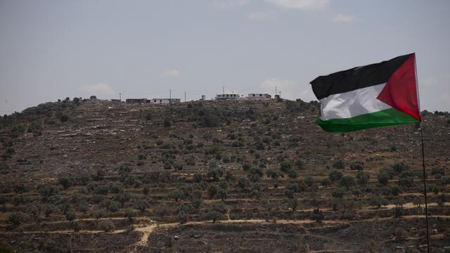 Une colonie israélienne vue depuis le village palestinien de Beita. [Keystone/AP Photo - Majdi Mohammed]