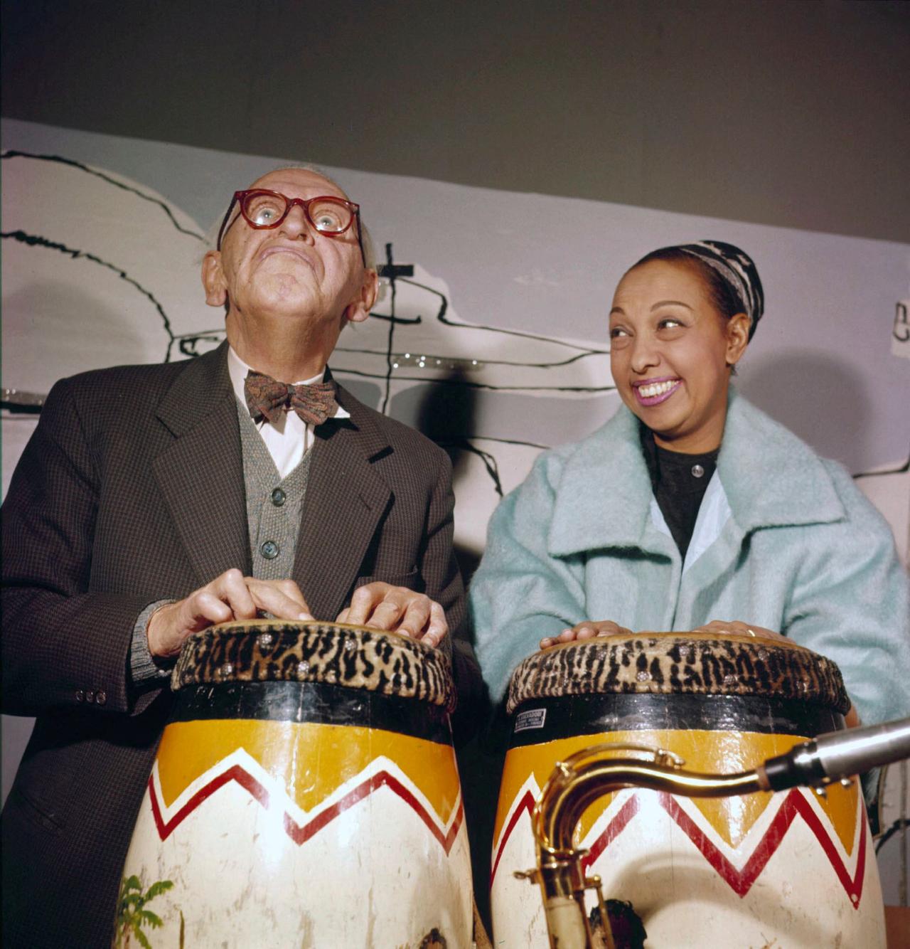 Le clown Grock avec Josephine Baker, en mars 1959. [©Farabola/Leemage/AFP - Lucio Berzioli]