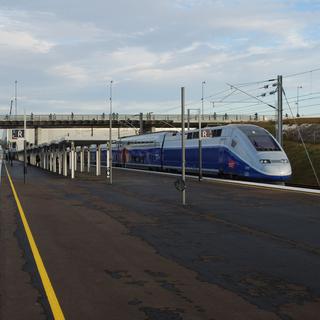 Deux rames TGV en gare de Belfort-Montbéliard en décembre 2011. [RTS - Gaël Klein]