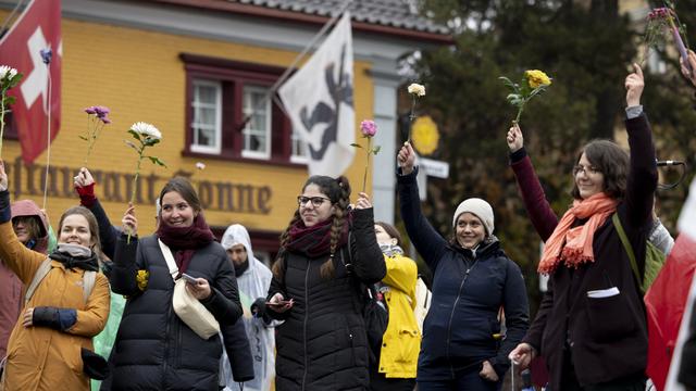 La première Landsgemeinde féministe s'est tenue à Appenzell. [Keystone - Christian Merz]