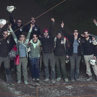 Les participantes et participantes du projet Deep Time à la lumière après 40 jours dans une grotte.
RENATA BRITO
Keystone [RENATA BRITO]
