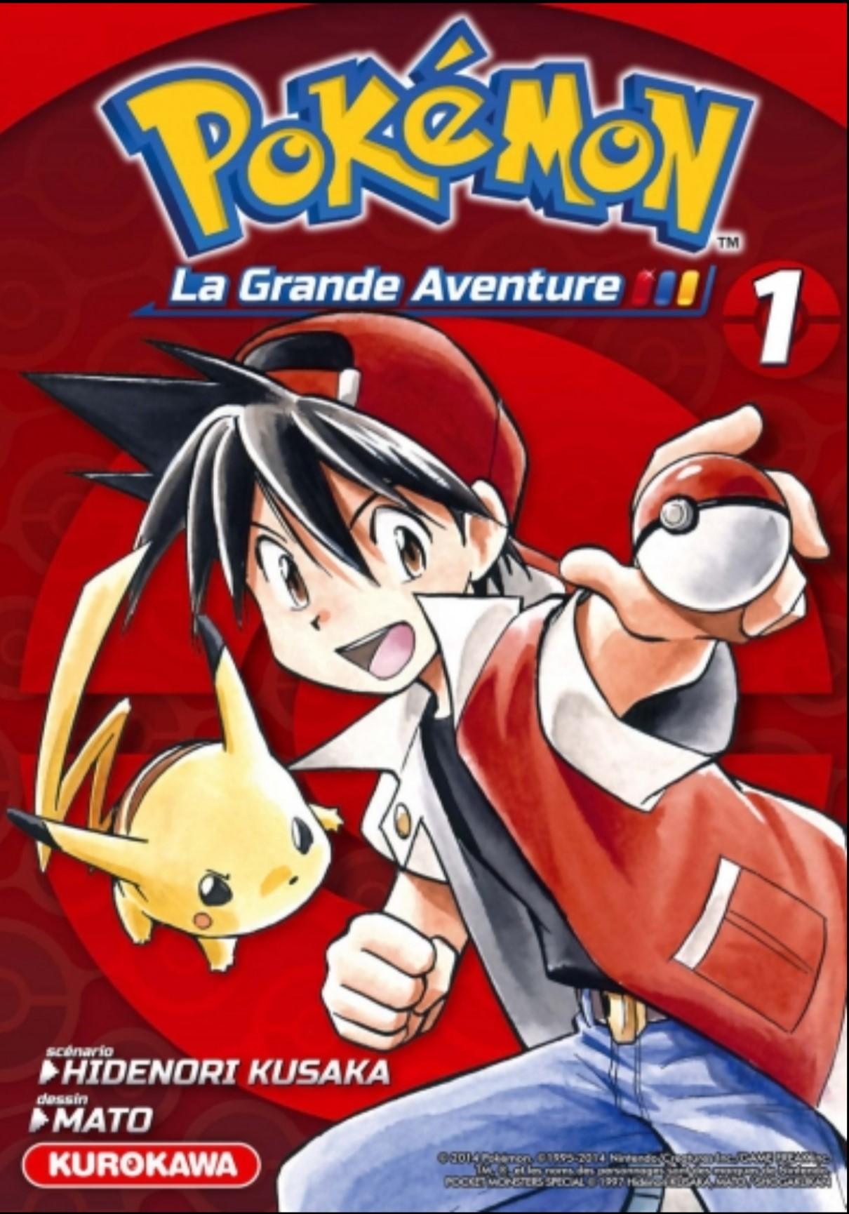 La couverture du tome 1 du manga "Pokémon, la grande aventure". [MATO, Hidenori KUSAKA/Kurokawa]