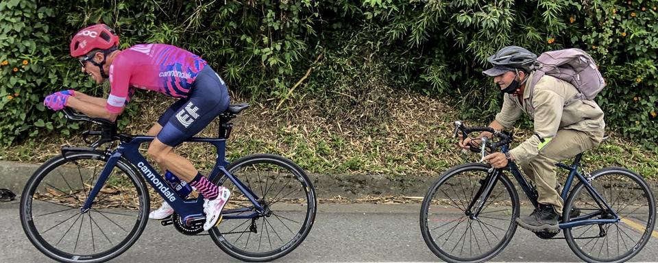 Le Colombien Rigoberto Uran en préparation pour le Tour de France 2020. [AFP - Rigoberto Uran Press Office]