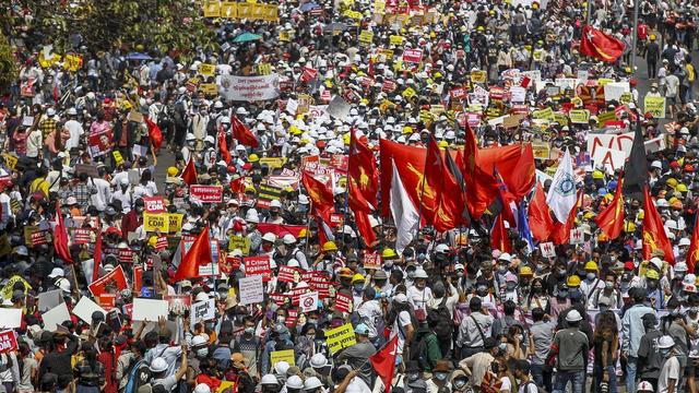 La mobilisation ne faiblit pas en Birmanie. [AP]