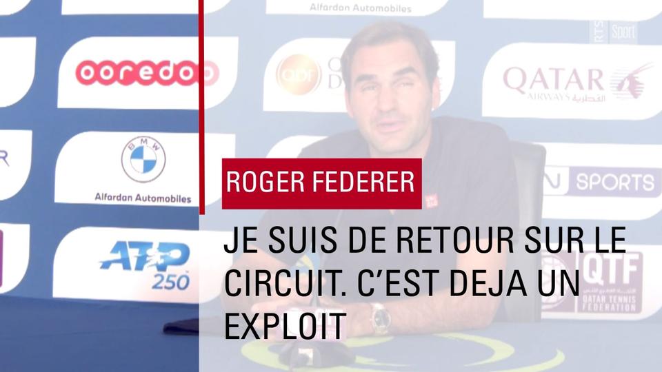 Roger Federer lors de la conférence de presse à Doha.