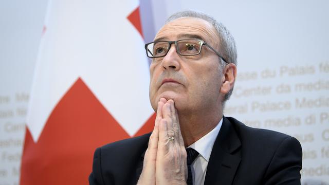 Le conseiller fédéral Guy Parmelin, photographié ici en novembre 2020. [Keystone - Anthony Anex]