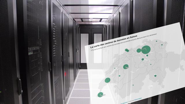 La Suisse est attractive pour installer des datacenters, surtout à Zurich et sur l'Arc lémanique. [RTS]