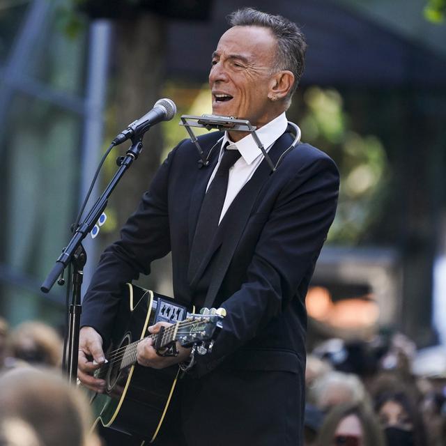Le chanteur américain Bruce Springsteen, ici lors des commémorations du 11 Septembre à New York, le 11 septembre 2021. [Keystone - AP Photo/Evan Vucci]
