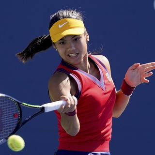 La joueuse anglaise Emma Raducanu lors du 3ème round du US Open, le 4 septembre 2021 à New York. [Keystone/ AP Photo - Seth Wenig]