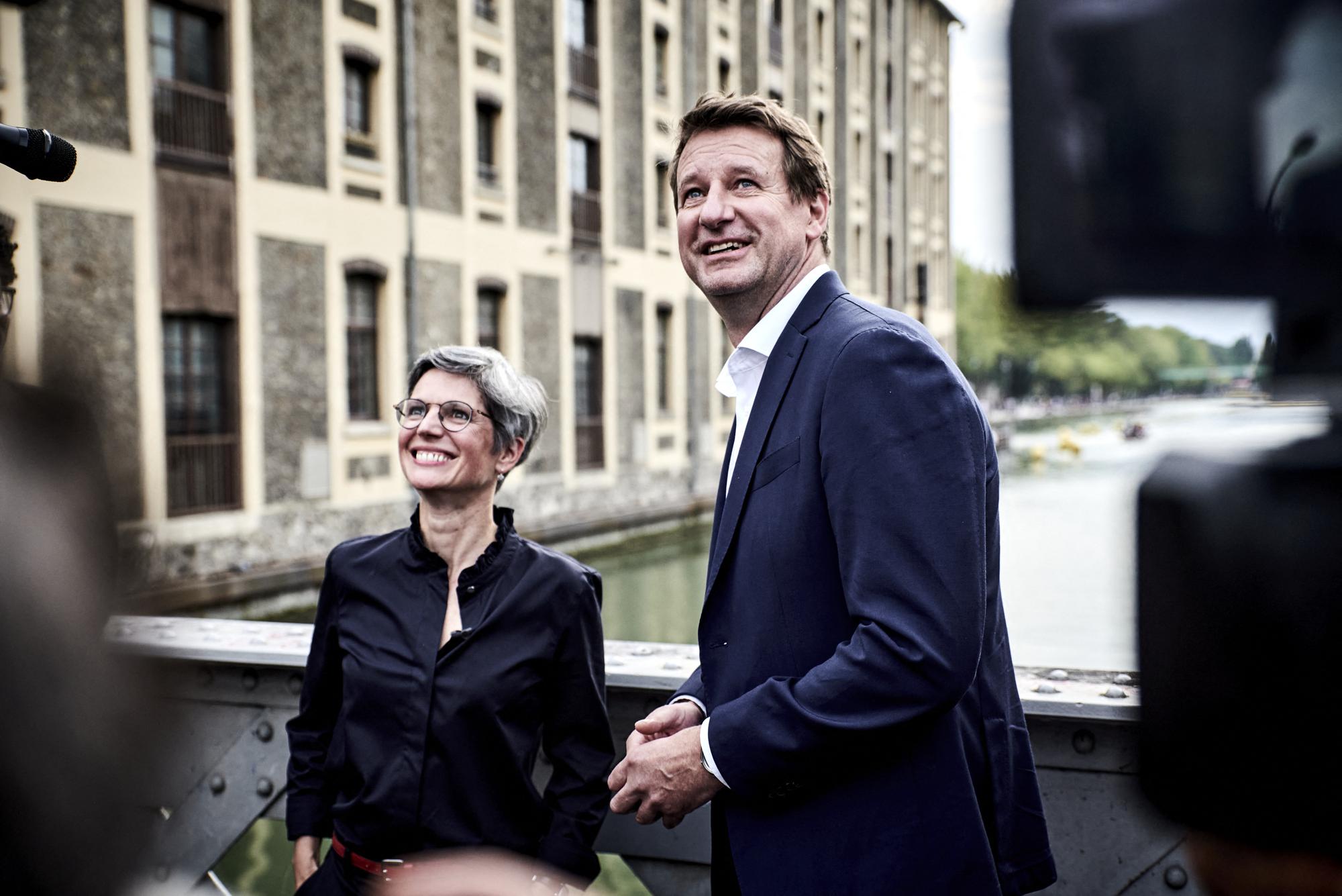 Les candidats à la primaire écologiste Sandrine Rousseau et Yannick Jadot. [AFP - Antonin Burat]